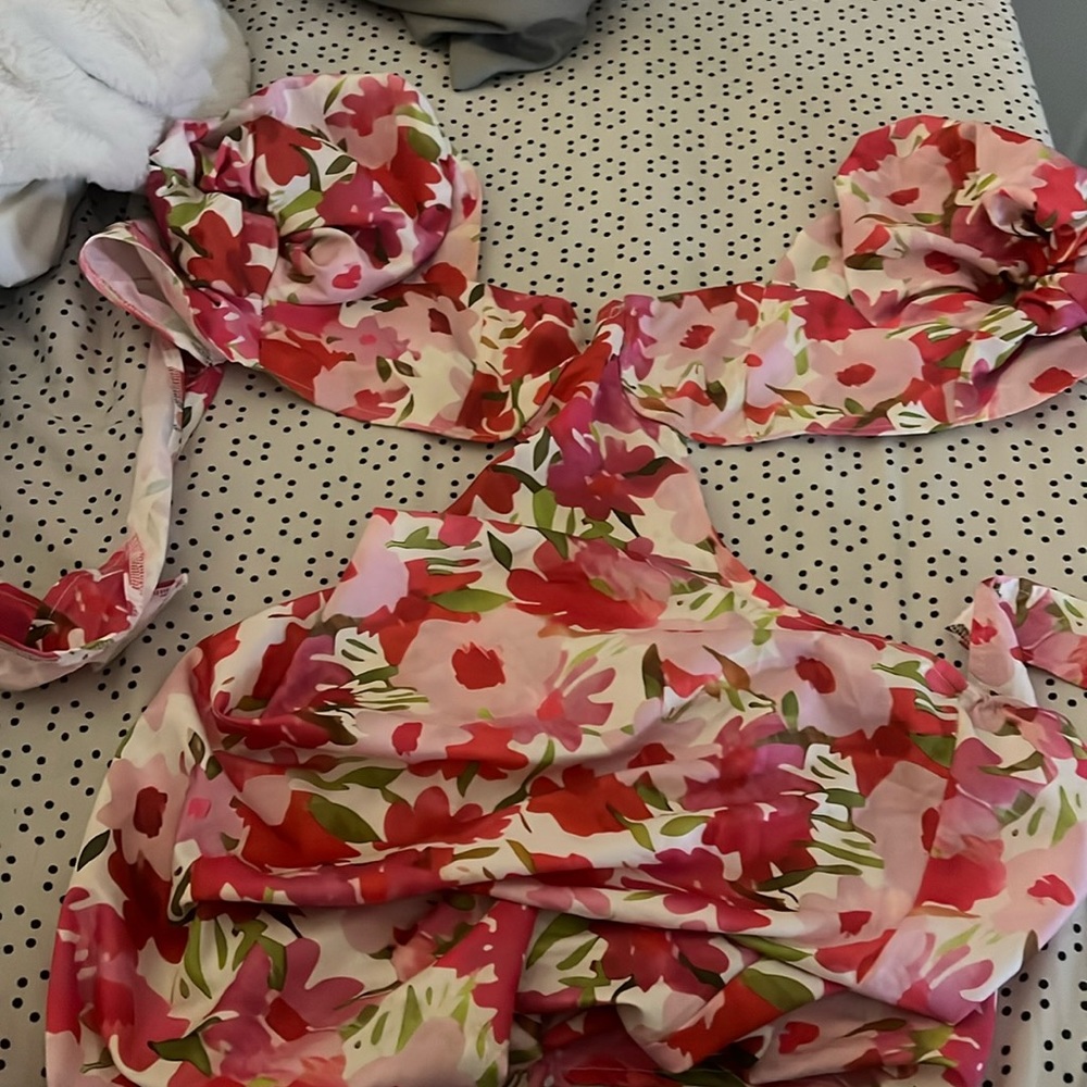 floral cut out dress
